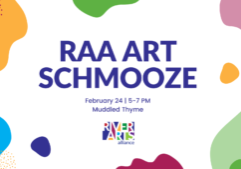 Graphic for February 24 RAA Art Schmooze.