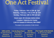 Poster for Theatre du Mississippi One Act Festival performances.