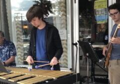 H3O Jazz Trio performing at Blooming Grounds Coffeehouse.