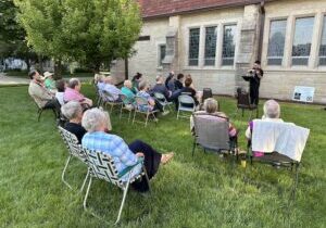 Violinist Marco Real d'Arbelles entertains at 2023 Mini-Concert.