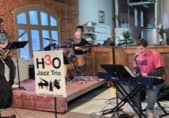 Sugarloaf Theatre founder Seamus Schwaba jams with H3O and guest drummer Steve Kulas