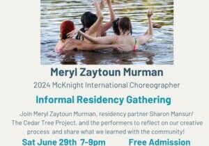 Flyer for Meryl Zaytoun Murman informal residency gathering.