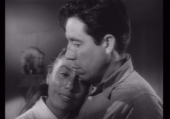 Black-and-white film still showing Juan Chacón and Rosaura Revueltas in Salt of the Earth.