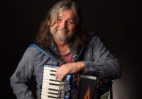 Photo of Radoslav Lorković with an accordion.