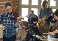 WSO Symphony Conductor, Dr. Erik Rohde, jams with H3O and guest drummer Steve Kulas at the February Jazz Jam.