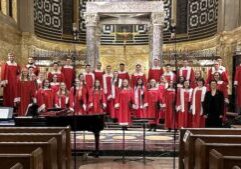 Photo of the Saint Mary's choir in Saint Mary of the Angels Chapel.