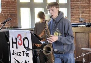 Tenor saxophonist Noah Stiegler from Caledonia, MN jams with H3O in October.