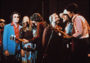 Photo of musicians performing from film The Last Waltz.