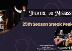 Graphic for Theatre du Mississippi's 25th Season Sneak Peek with photos from past theatre productions.