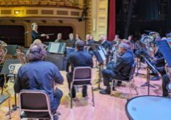 Photo of the Winona Brass Band performing.