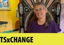 artsXchange graphic with photo of Terri Karsten.