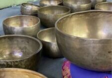 Photo of several Tibetan singing bowls.