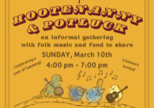 Poster for Estro-Jam Hootenanny & Potluck.